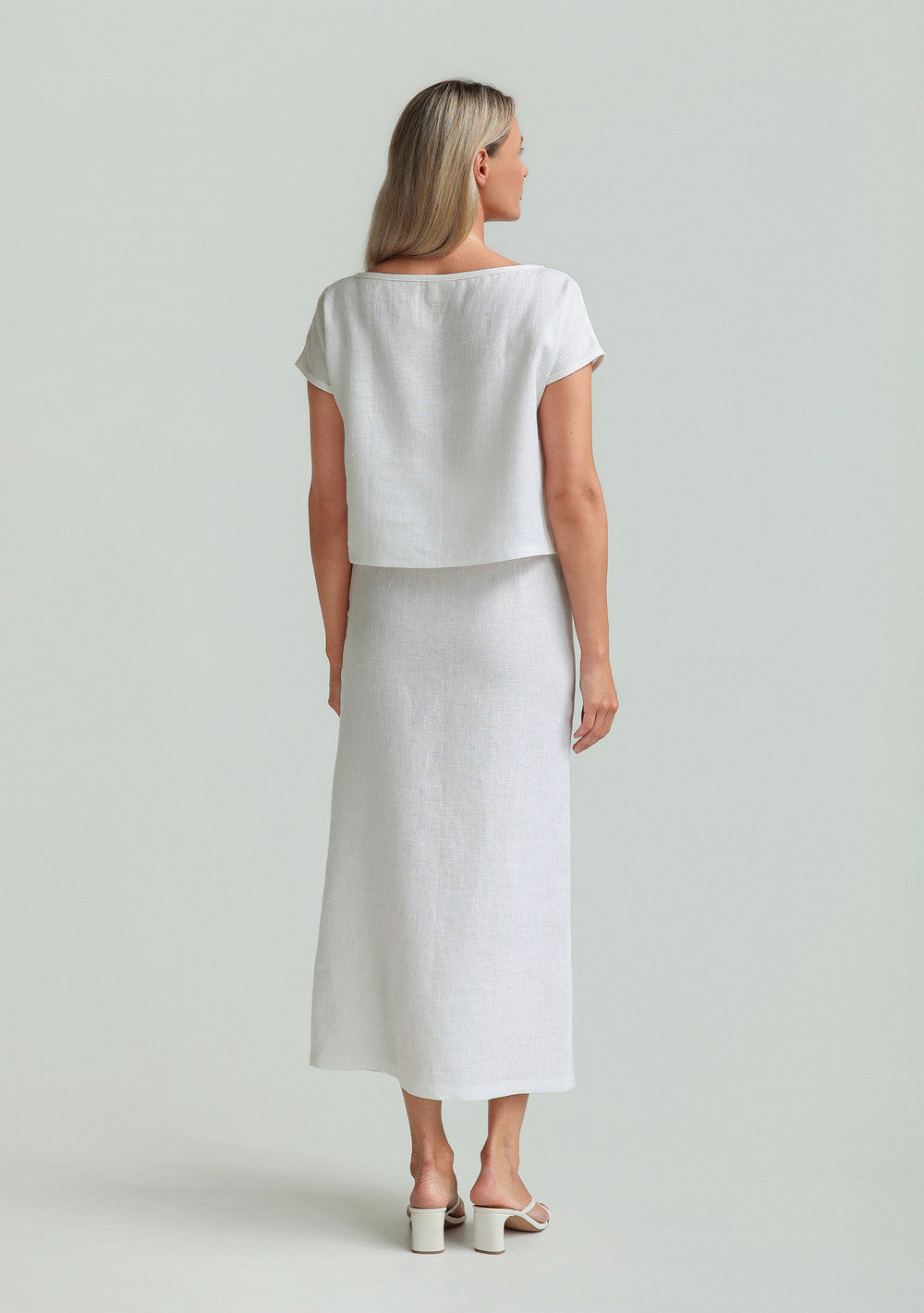 Straight cut linen skirt Cybile