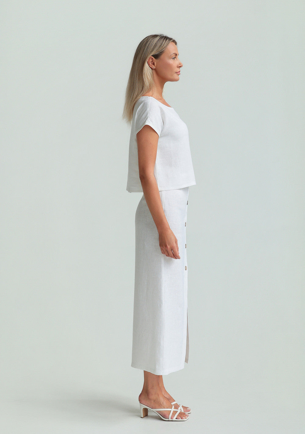 Straight cut linen skirt Cybile