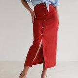 Straight cut linen skirt Cybile