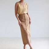 Straight cut linen skirt Cybile