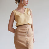 Straight cut linen skirt Cybile