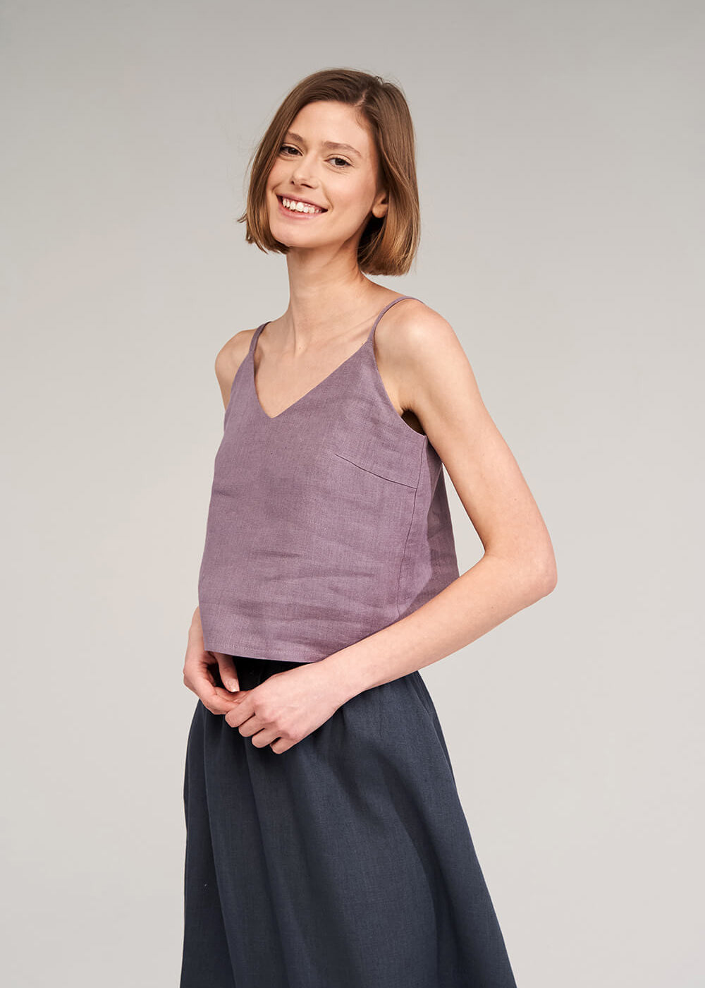 Strap linen top Meadow