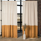 Two tone color block linen curtain – photo 1