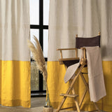 Two tone linen curtain in beige – photo 1
