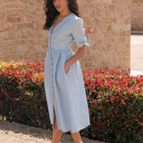 V neck linen dress Grace