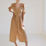 V neck linen dress Grace