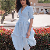 V neck linen dress Grace