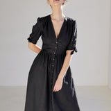 V neck linen dress Grace