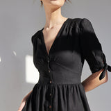 V neck linen dress Grace