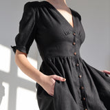 V neck linen dress Grace
