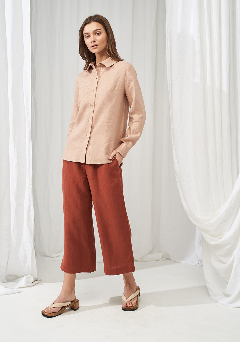 Wide leg linen pants Gemma