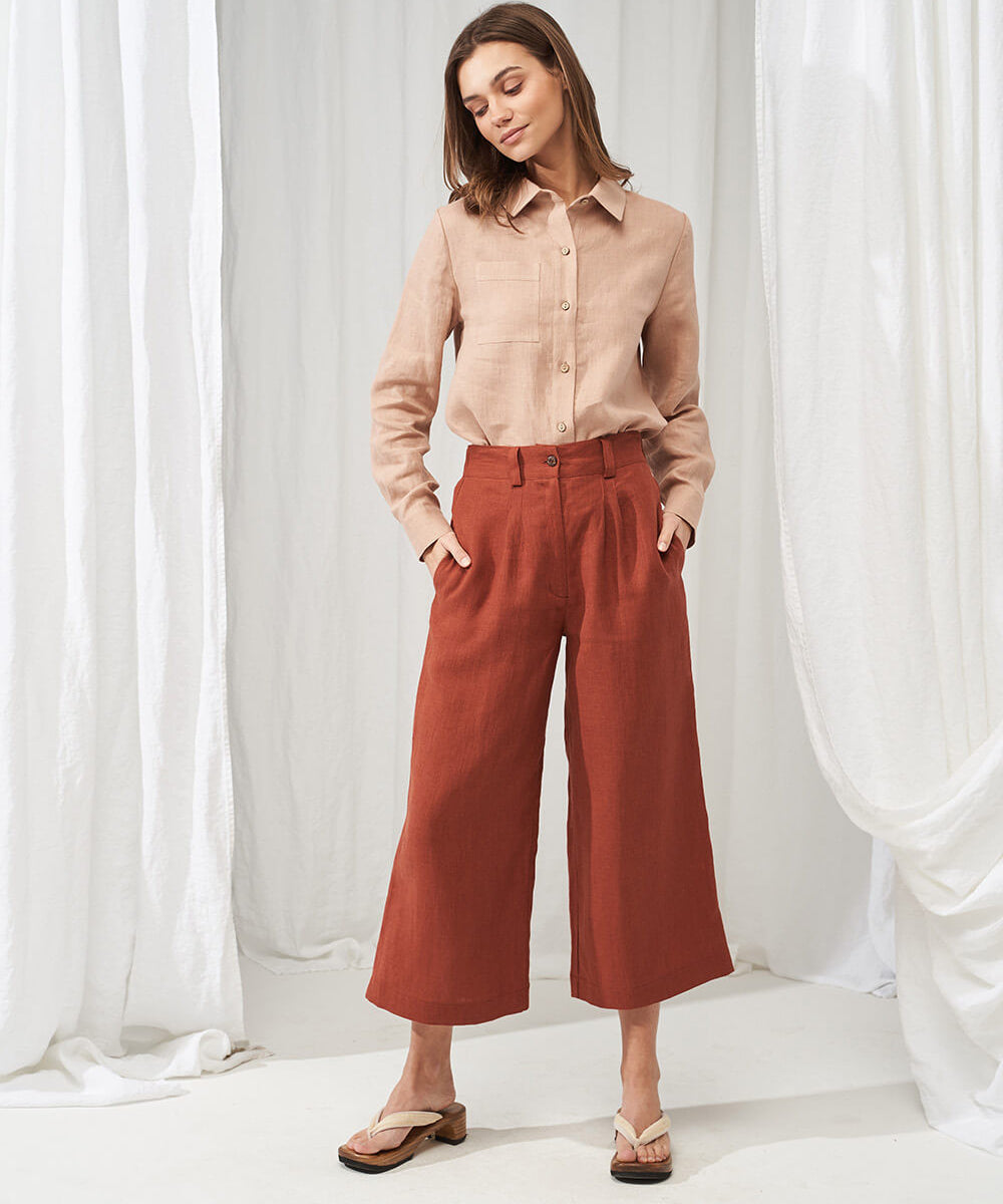 Wide leg linen pants Gemma