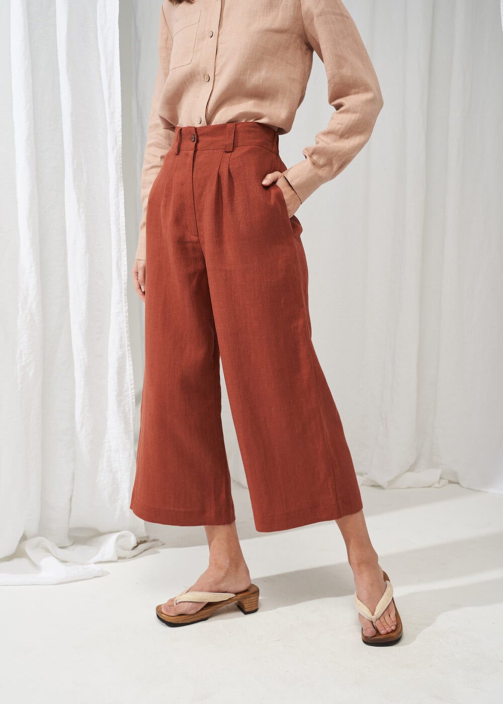 Wide leg linen pants Gemma