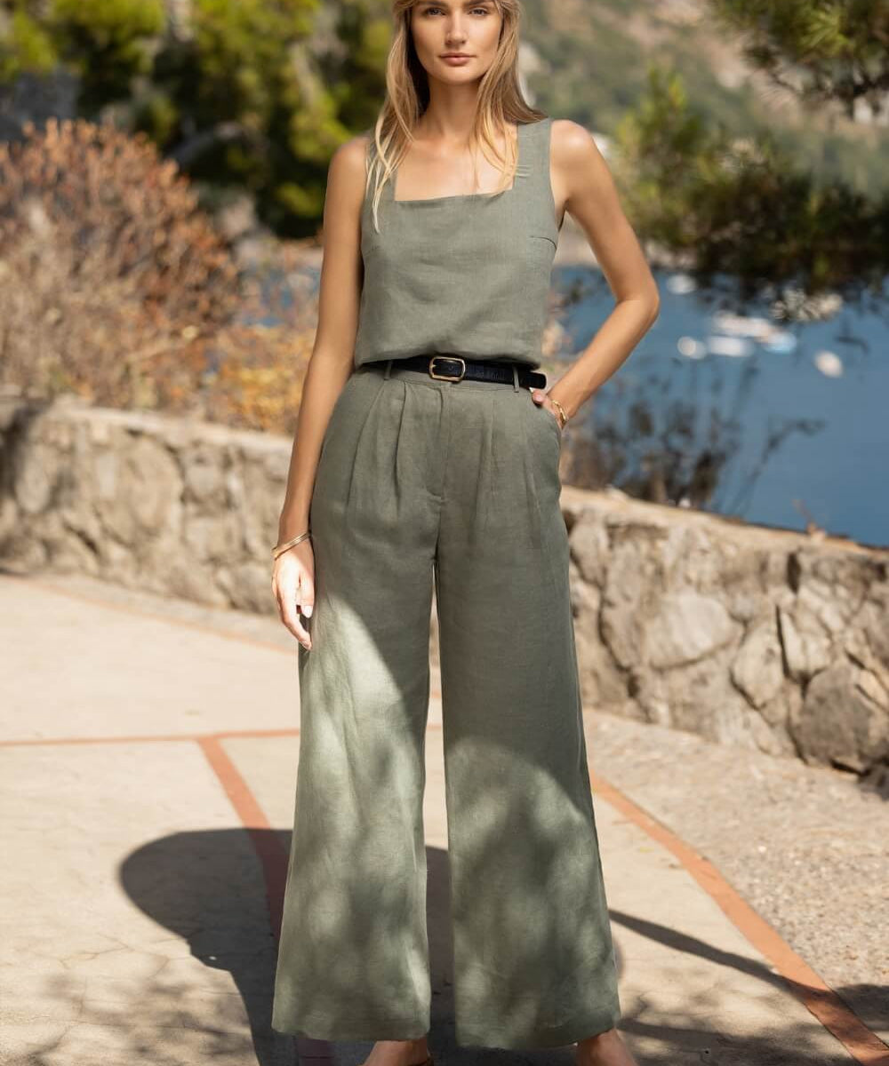 Wide leg linen pants Oakland