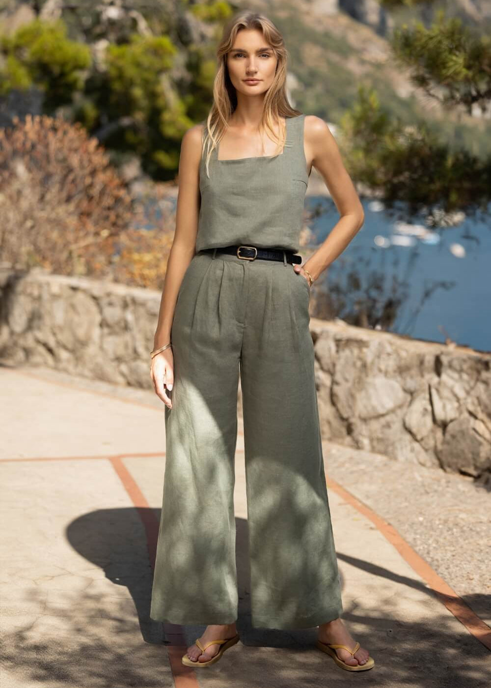 Wide leg linen pants Oakland