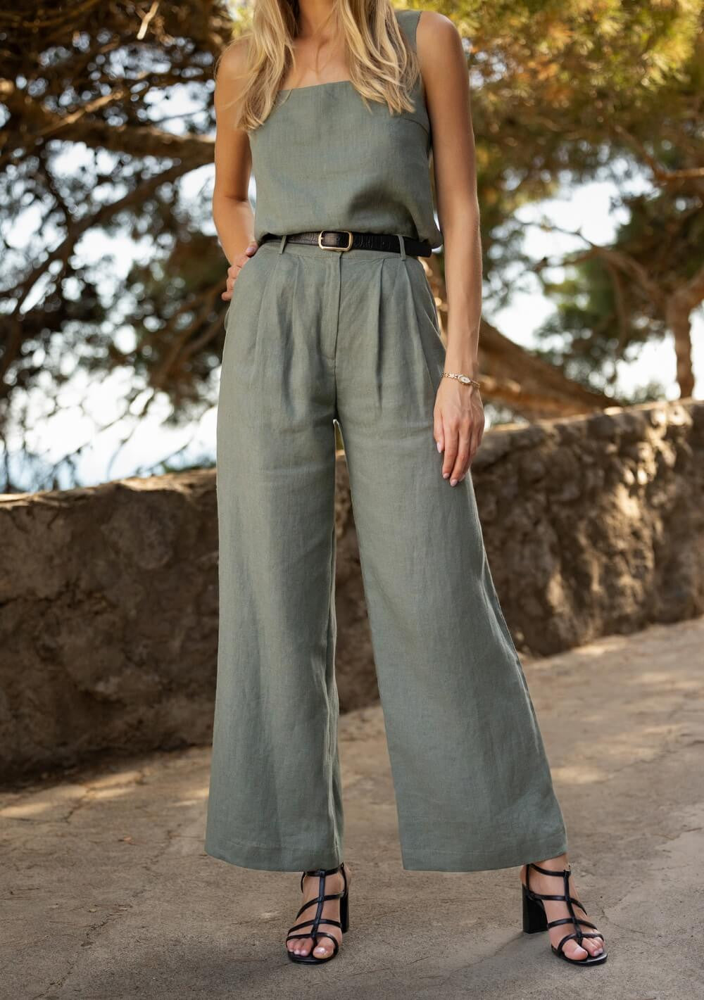 Wide leg linen pants Oakland