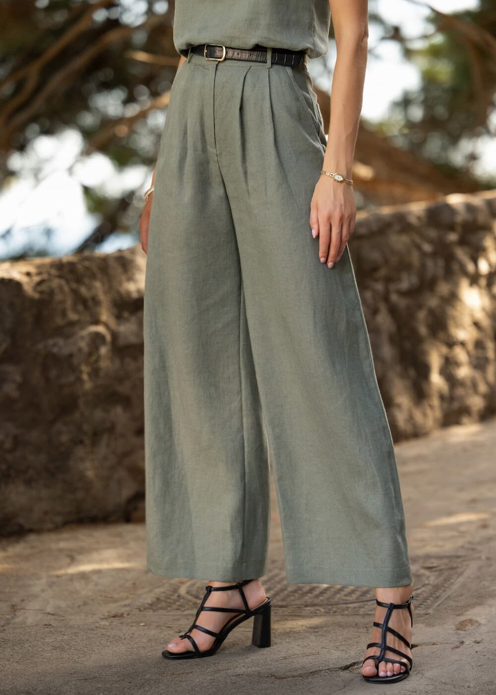 Wide leg linen pants Oakland