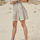 Wrap linen mini skirt Candice