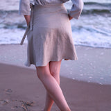 Wrap linen mini skirt Candice