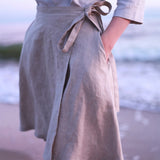 Wrap linen mini skirt Candice