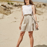 Wrap linen mini skirt Candice