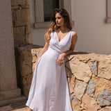 Wrap sleeveless linen dress Rosie