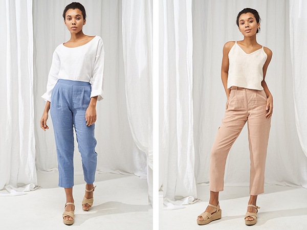 fitted linen pants