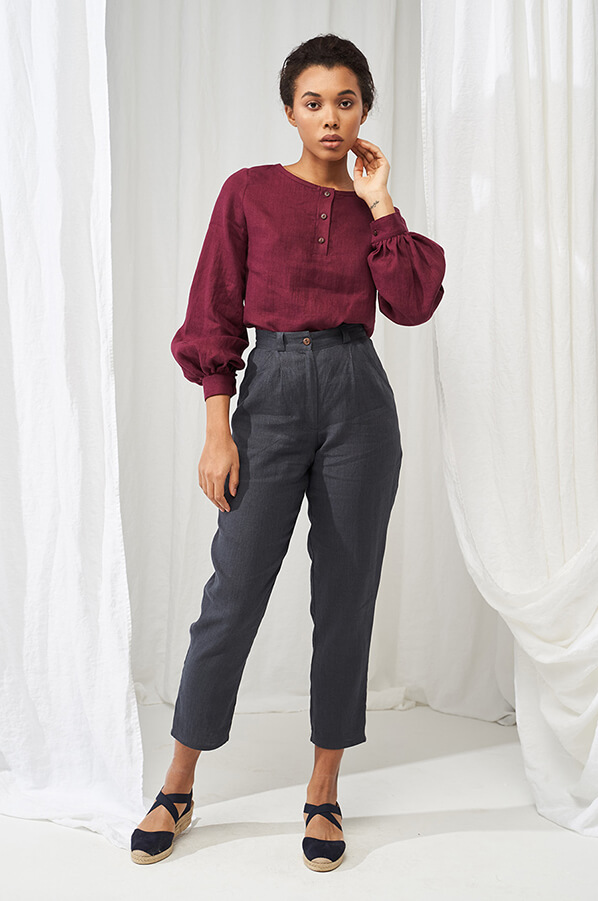 linen highwaist tapered pants Ginger